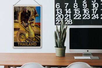 Signe en étain voyage 20x30cm, thaïlande asie Dragon coloré Tempelk 3