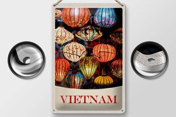 Panneau en étain voyage 20x30cm, culture des lanternes colorées du Vietnam et de l'asie 2