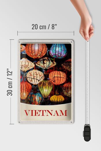 Panneau en étain voyage 20x30cm, culture des lanternes colorées du Vietnam et de l'asie 4