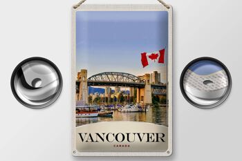 Panneau en étain voyage 20x30cm, Vancouver Canada City Bridge bateaux 2
