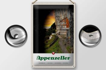 Panneau en étain voyage 20x30cm, montagnes Appenzeller, bâtiment suisse 2