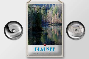 Panneau en étain voyage 20x30cm Blausee Suisse Nature Forêt Vacances 2