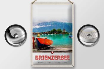 Panneau en étain voyage 20x30cm, lac de Brienz, suisse, construction de bateaux 2