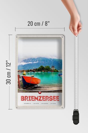 Panneau en étain voyage 20x30cm, lac de Brienz, suisse, construction de bateaux 4