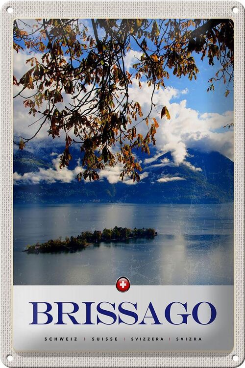 Blechschild Reise 20x30cm Brissago Schweiz Natur Wald Urlaub