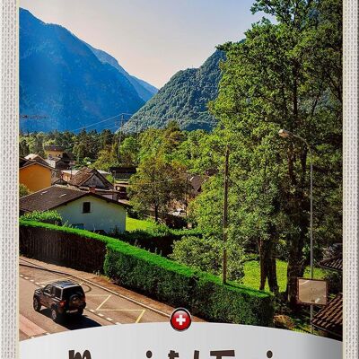 Cartel de chapa Travel 20x30cm Maggiatal-Ticino Suiza Ciudad Montañas