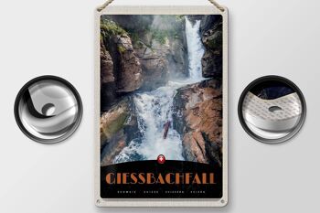Panneau en étain voyage 20x30cm, chute de Giessbach, suisse, cascade, nature 2