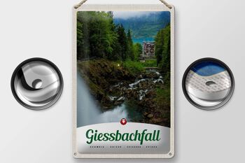 Panneau en étain voyage 20x30cm, Giessbachfall forêt cascade nature 2