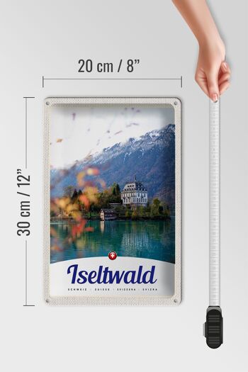 Panneau en étain voyage 20x30cm Iseltwald suisse Europe lac Nature 4