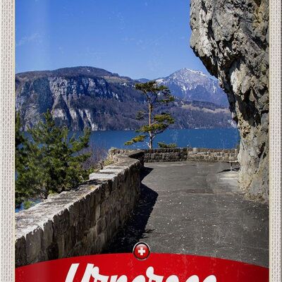 Cartel de chapa de viaje, 20x30cm, lago Urner, Suiza, Europa, montañas, vacaciones