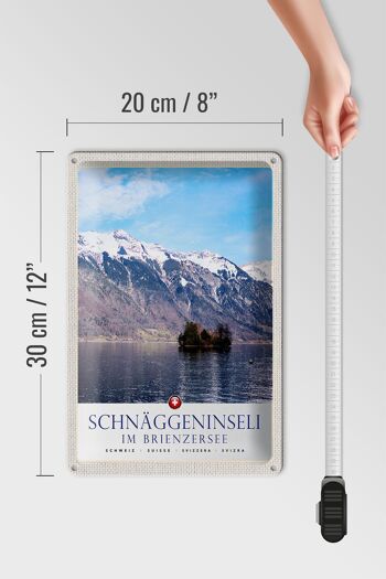 Plaque en tôle Voyage 20x30cm Schnäggeninsel à Brienzeresee Suisse 4