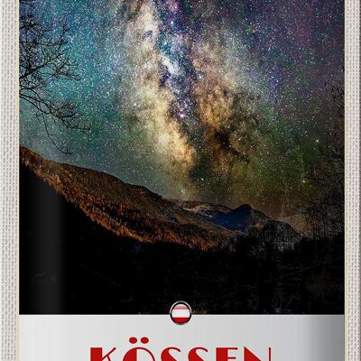 Blechschild Reise 20x30cm Kössen Österreich Himmel Sterne Abend