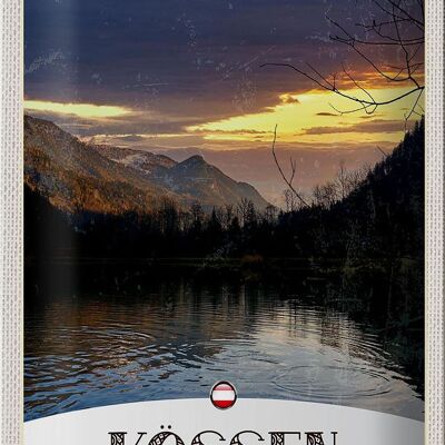 Cartel de chapa Travel 20x30cm Kössen Austria Lago Naturaleza Montañas