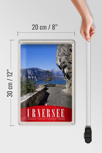 Panneau de voyage en étain, 20x30cm, lac d'urner, suisse, montagnes, arbres naturels 4