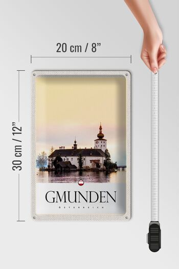 Signe en étain voyage 20x30cm, Gmunden autriche, vacances au lac de Gmunden 4