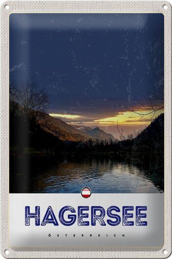 Panneau en étain voyage 20x30cm Hagersee autriche Europe lac forêt 1