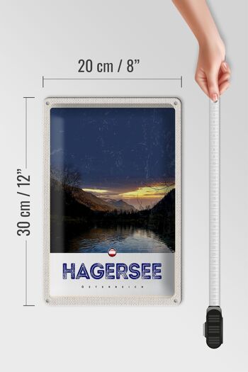 Panneau en étain voyage 20x30cm Hagersee autriche Europe lac forêt 4
