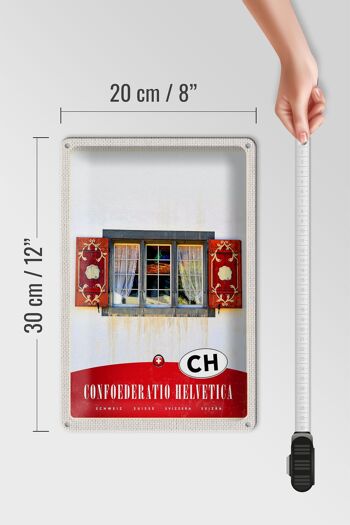Plaque en tôle voyage 20x30cm Confédération Helvetica Maison Nature 4