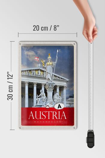 Plaque en tôle voyage 20x30cm Autriche sculpture or blanc vacances 4
