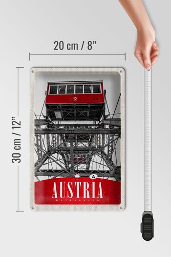 Plaque en tôle voyage 20x30cm Autriche gondoles vue rouge vacances 4