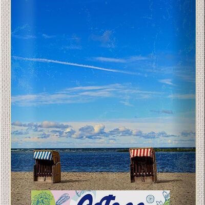 Panneau en étain voyage 20x30cm, vacances à la plage sur la côte de la mer Baltique