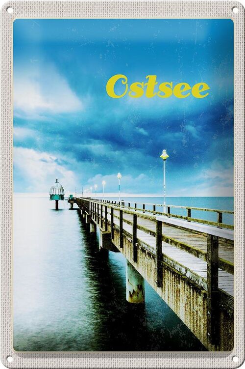 Blechschild Reise 20x30cm Ostsee Deutschland Gehweg Meer Strand