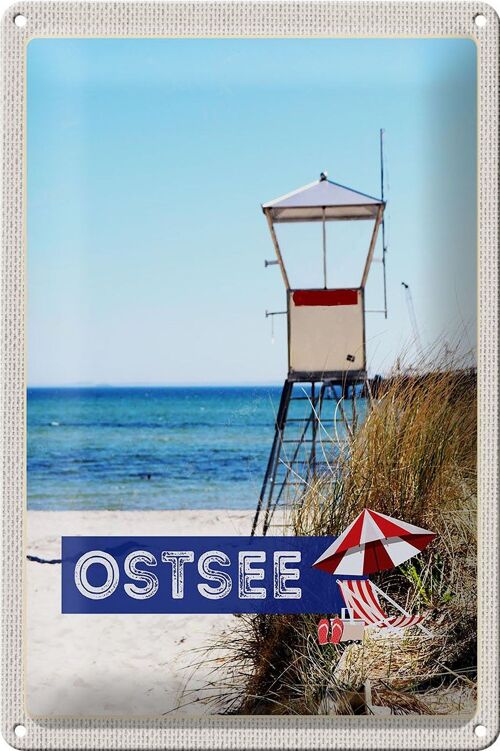 Blechschild Reise 20x30cm Ostsee Strand Deutschland Meer Urlaub