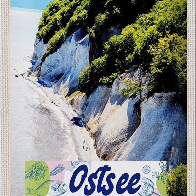 Cartel de chapa de viaje, 20x30cm, mar Báltico, playa, naturaleza, bosques, montañas