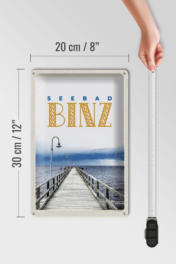 Plaque en tôle voyage 20x30cm station balnéaire Binz mer plage flux et reflux 4