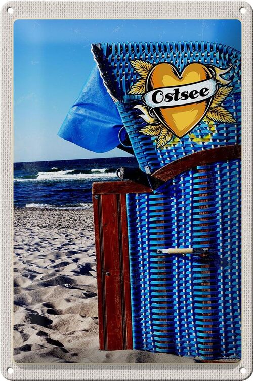 Blechschild Reise 20x30cm Ostsee blau Küste Strand