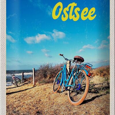 Blechschild Reise 20x30cm Ostsee Fahrradtour Meer Strand Fahrrad