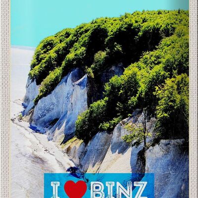 Blechschild Reise 20x30cm Binz Deutschland Natur Strand Wälder