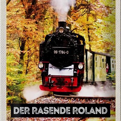 Cartel de chapa de viaje 20x30cm Rügen la locomotora Roland de carreras