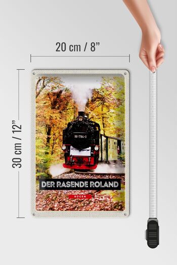 Plaque en tôle Voyage 20x30cm Rügen la locomotive Roland de course 4