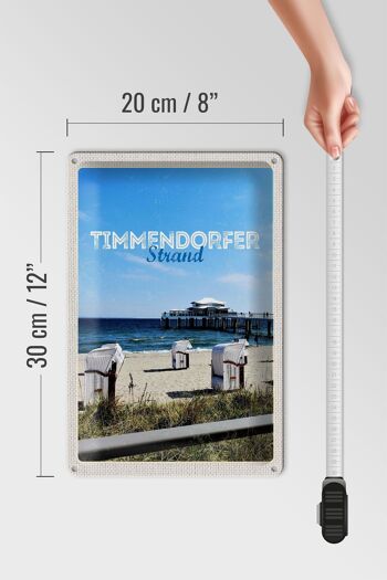 Plaque en tôle voyage 20x30cm Timmendorfer plage chaises de plage mer 4