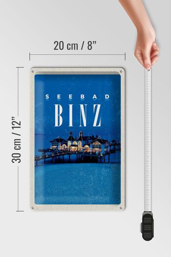 Plaque en tôle voyage 20x30cm station balnéaire Binz maison de plage soirée de vacances 4