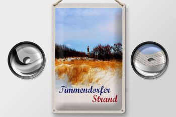 Plaque en tôle voyage 20x30cm Timmendorfer Strand phare rouge 2