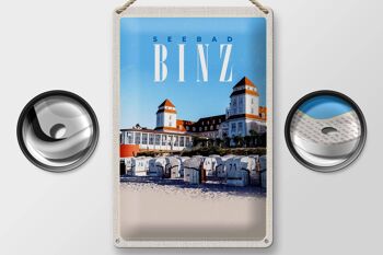 Plaque en tôle voyage 20x30cm station balnéaire Binz chaises de plage vacances à la plage 2