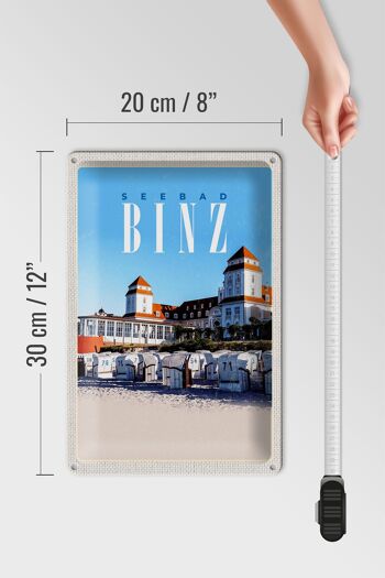 Plaque en tôle voyage 20x30cm station balnéaire Binz chaises de plage vacances à la plage 4