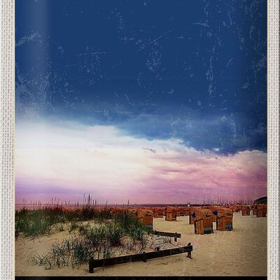 Tin sign travel 20x30cm Hochwacht Baltic Sea beach