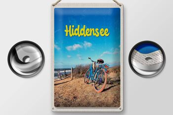 Plaque en tôle voyage 20x30cm Hiddensee vélo plage vacances à la mer 2