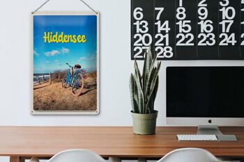 Plaque en tôle voyage 20x30cm Hiddensee vélo plage vacances à la mer 3