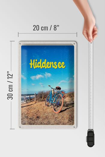 Plaque en tôle voyage 20x30cm Hiddensee vélo plage vacances à la mer 4