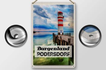 Plaque en tôle voyage 20x30cm Purgenland Podersdorf phare mer 2