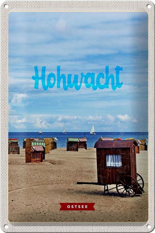 Blechschild Reise 20x30cm Hochwacht Ostsee Küste Boote