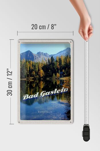 Panneau en étain voyage 20x30cm, Bad Gastein, autriche, lac, forêt naturelle 4