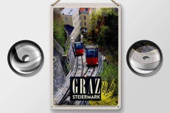 Plaque en tôle voyage 20x30cm Graz Styrie gondole nature vacances 2