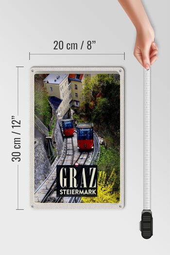 Plaque en tôle voyage 20x30cm Graz Styrie gondole nature vacances 4