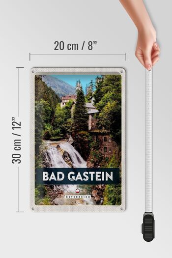 Panneau en étain voyage 20x30cm, cascade de Bad Gastein, forêt naturelle 4