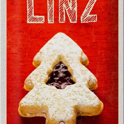 Cartel de chapa viaje 20x30cm Linz galletas de invierno relleno de fresa